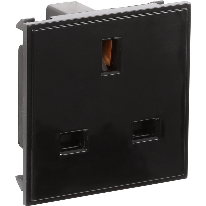Euro Module Socket Outlet 13A Black - IN024