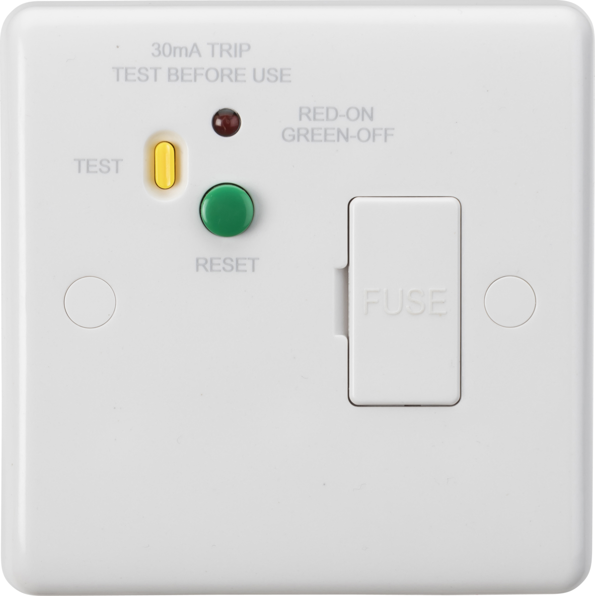 White Plastic Switch Spur RCD - ST38RCD