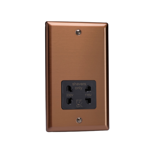Urban Brushed Bronze Dual Voltage Shaver Socket 230V/115V XYSSB.BZ