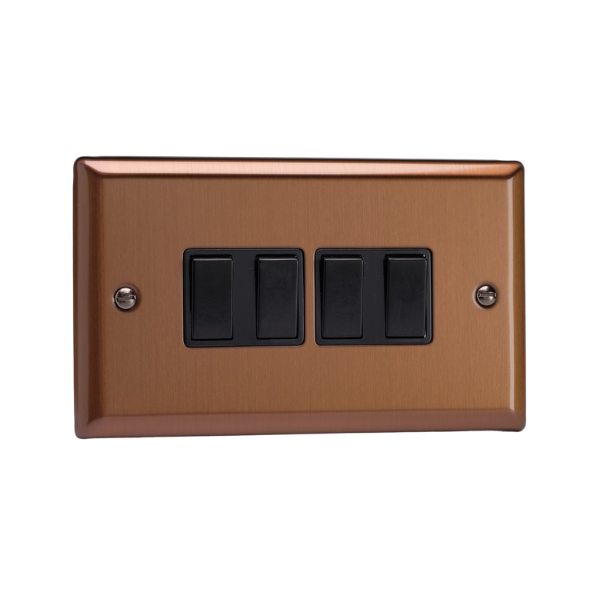 Urban Brushed Bronze 4 Gang 2 Way Switch XY9B.BZ