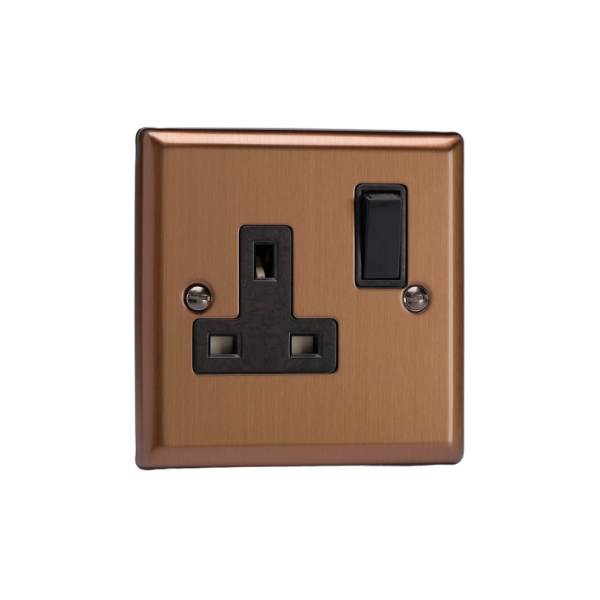 Urban Brushed Bronze 1-Gang 13A Double Pole Switched Socket XY4B.BZ