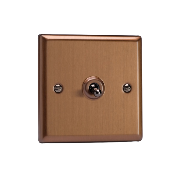 Urban Brushed Bronze 1-Gang 10A 1- or 2-Way Toggle Switch XYT1.BZ