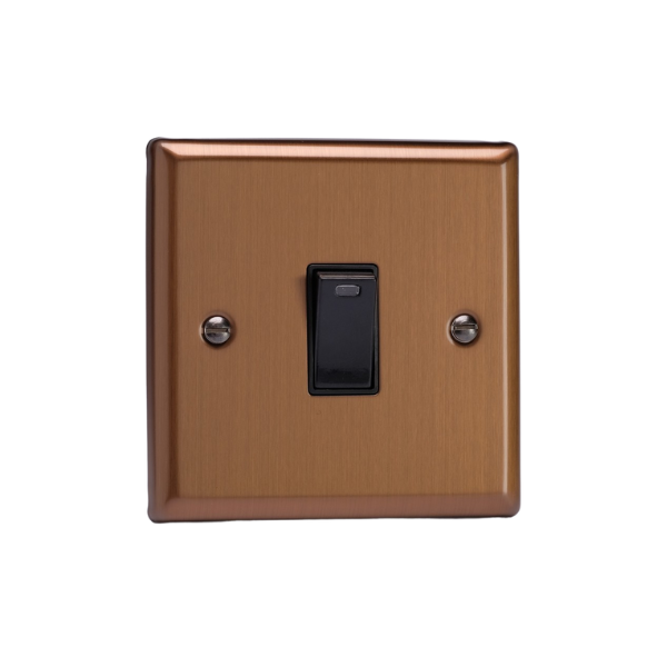 Urban Brushed Bronze 1-Gang 20A Double Pole Rocker Switch + Neon Indicator Light XY20NB.BZ