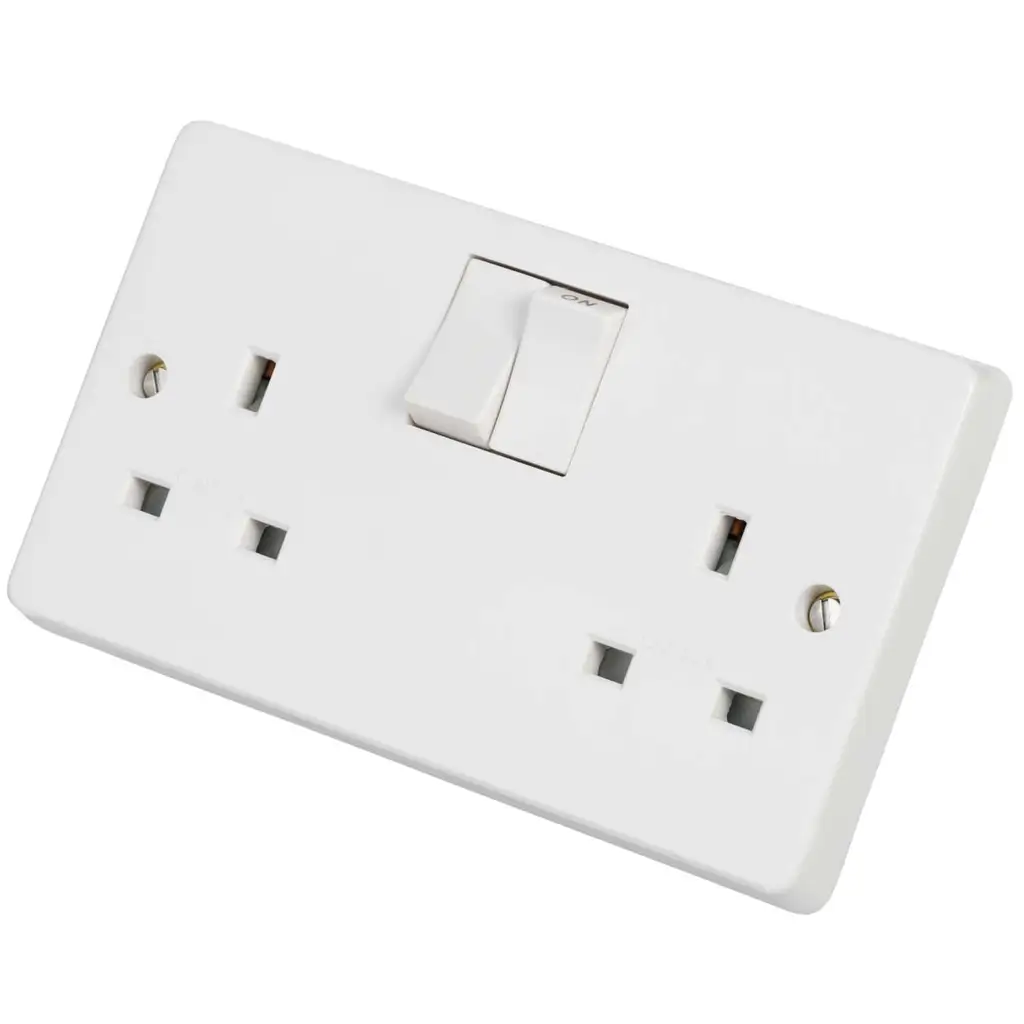Crabtree 13A 2 Gang Switched Socket White 4306