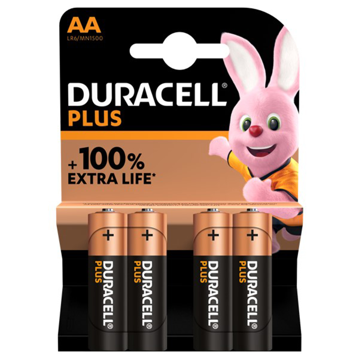 Duracell Batteries Plus 100 AA Pack of 4