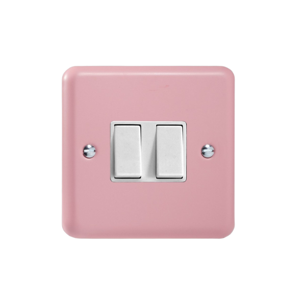 Rode Pink 2-Gang 10A 1- or 2-Way Rocker Switch XY2W.RP