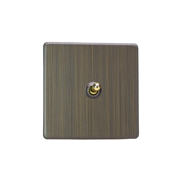 Urban Screwless Antique Brass 1-Gang 10A 1- or 2-Way Toggle Switch XDYT1S.AB