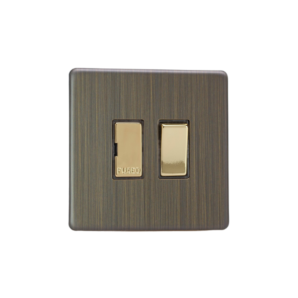 Urban Screwless Antique Brass 13A Switched Fused Spur XDY6S.AB