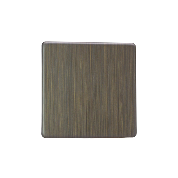 Urban Screwless Antique Brass Single Blank Plate XDYSBS.AB