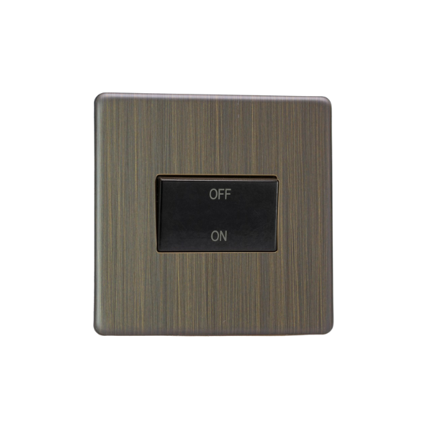 Urban Screwless Antique Brass 10A Fan Isolating Switch (3 Pole) XDYFIBS.AB