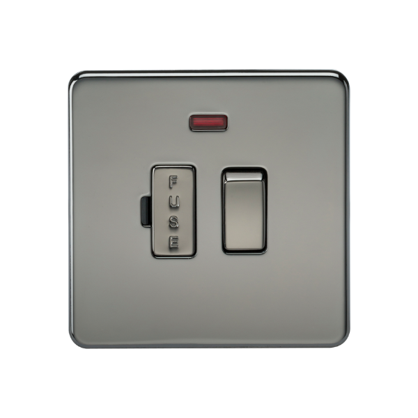 Black Nickel 13A Switched Fused Spur Unit with Neon - SF6300NBN