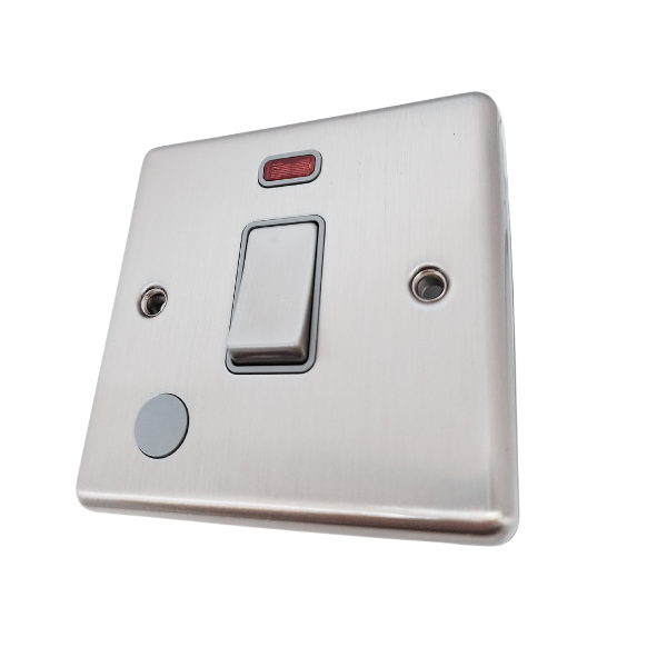 Brushed Steel 20A Double Pole Switch W37BSG