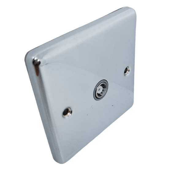 Polished Chrome 1 Gang TV Coaxial Outlet – W42PCG