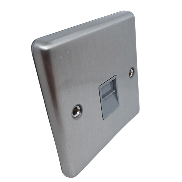 Brushed Steel Telephone BT Slave Socket - W44BSG