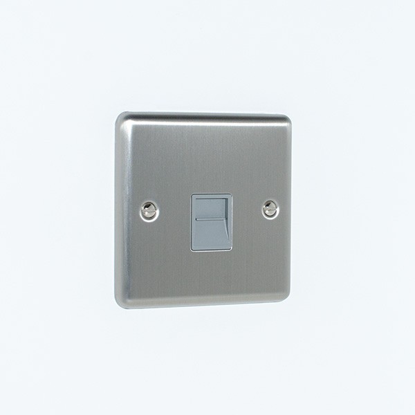 Brushed Steel Telephone BT Master Socket - W45BSG