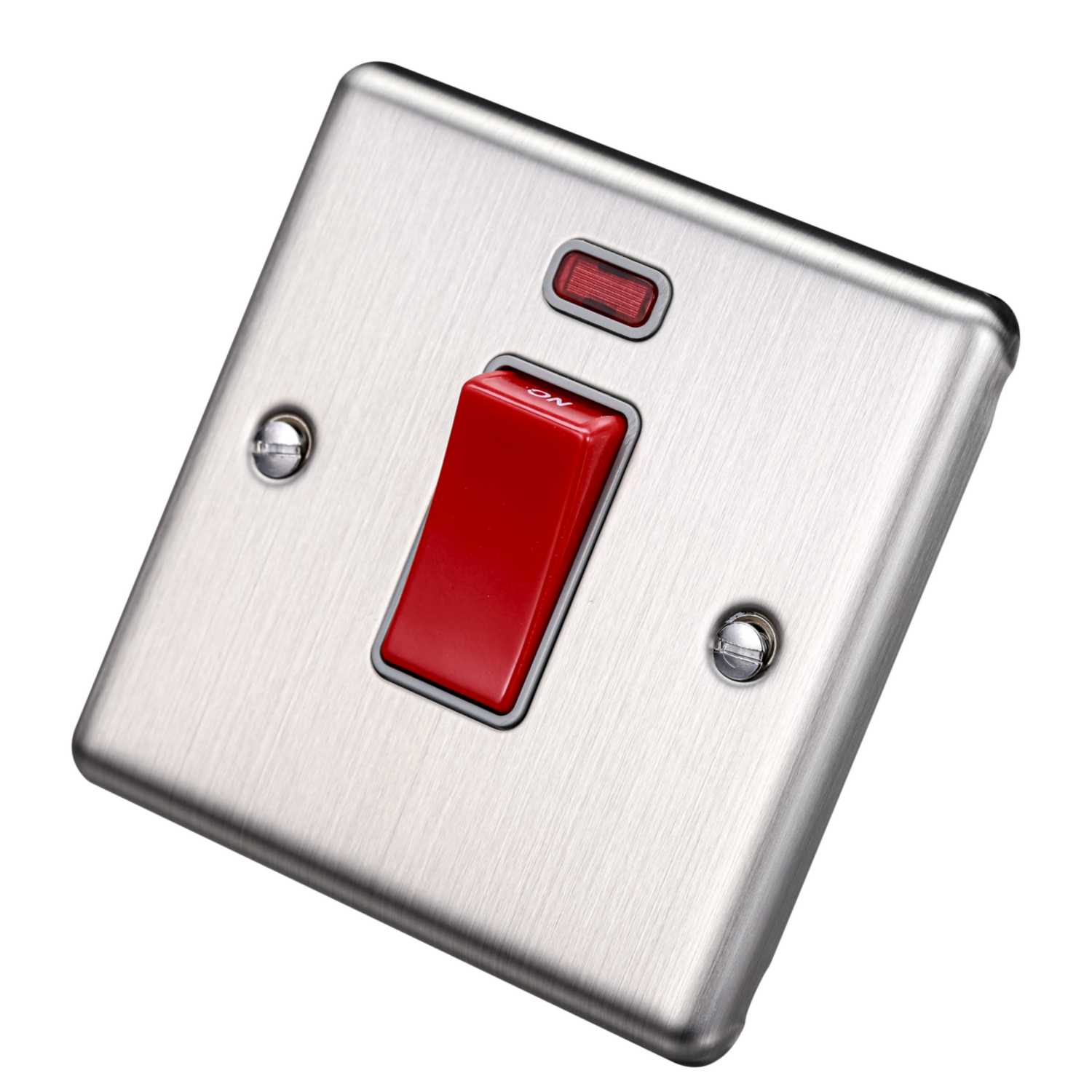 Brushed Steel 45A Single Cooker Switch - W52BSG