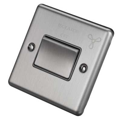 Brushed Steel Fan Isolator Switch - W53BSG