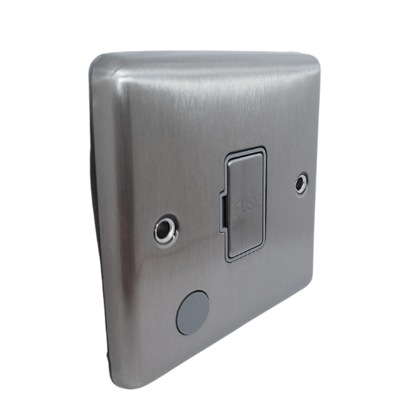 Brushed Steel Un-Switched Fuse Spur - W55BSG