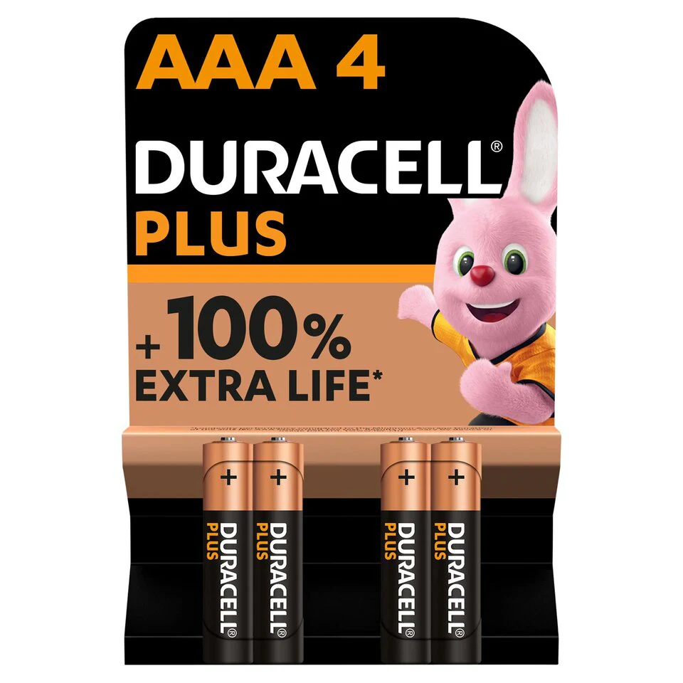 Duracell Batteries Plus 100 AAA Pack of 4