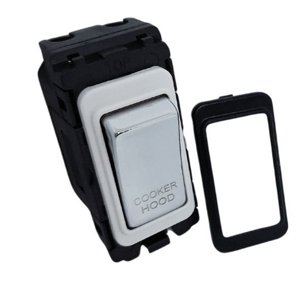 Polished Chrome 20A DP Engraved Grid Switch – Cooker Hood – GSCHPC