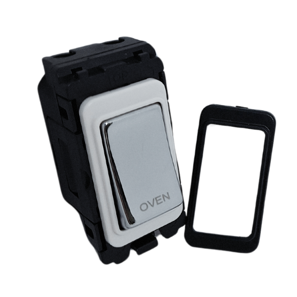 Polished Chrome 20A DP Engraved Grid Switch – Oven – GSOVPC