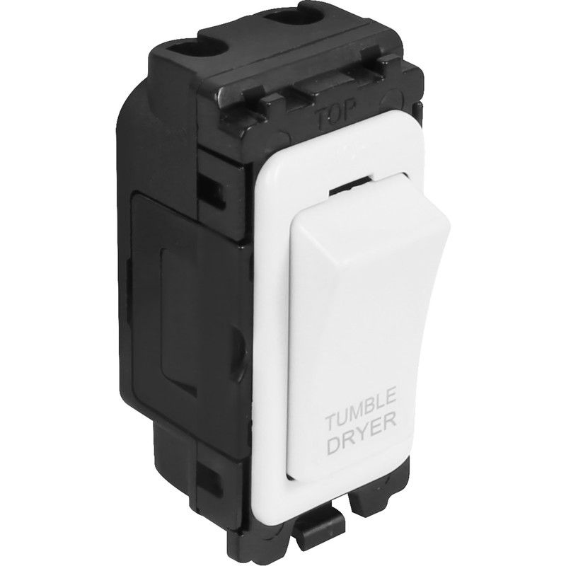 White Engraved 20A Grid Switch Tumble Dryer - GSTDW