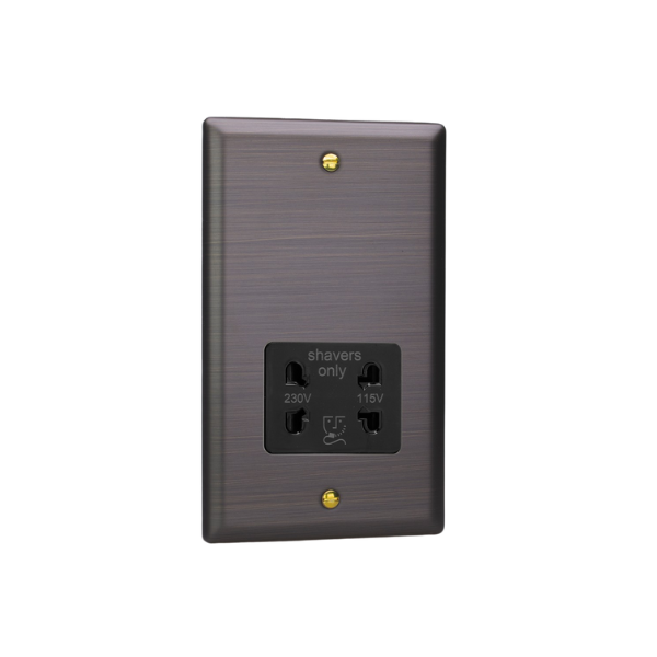 Urban Brushed Bronze Dual Voltage Shaver Socket 230V/115V XYSSB.AB