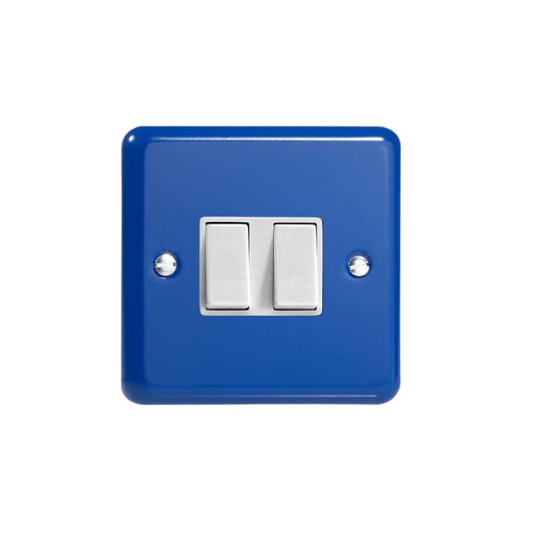 Reflex Blue 2-Gang 10A 1- or 2-Way Rocker Switch XY2W.RB