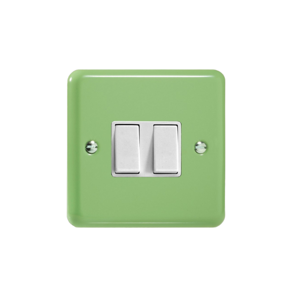 Beryl Green 2-Gang 10A 1- or 2-Way Rocker Switch XY2W.BG