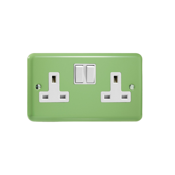 Beryl Green 2-Gang 13A Double Pole Switched Socket XY5W.BG