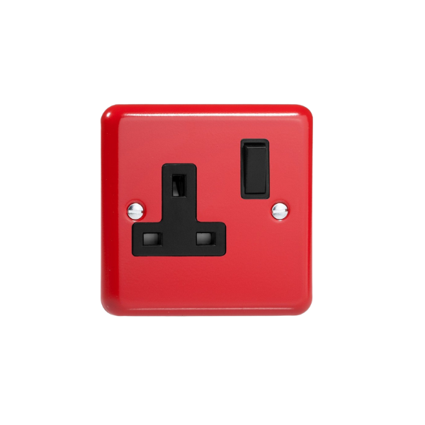 Pillar Box Red 1-Gang 13A Double Pole Switched Socket XY4B.PR