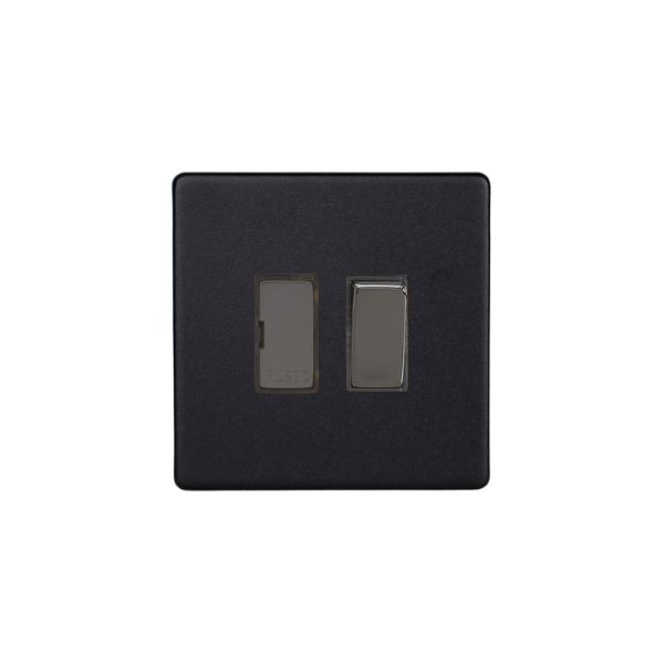 Matt Black Urban Screwless 13A Switched Fused Spur XDY6S.MB