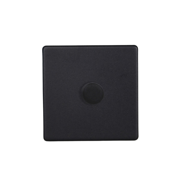 Matt Black Urban Screwless 1-Gang 2-Way V-Pro Push On/Off Rotary LED Dimmer 1 x 0-120W (1-10 LEDs) JDYP401S.MB