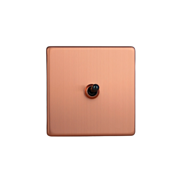 Brushed Copper Urban Screwless 1-Gang 10A 1- or 2-Way Toggle Switch XDYT1S.BC