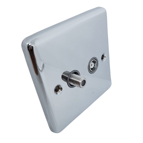 Polished Chrome Satellite & TV Outlet – W54PCG