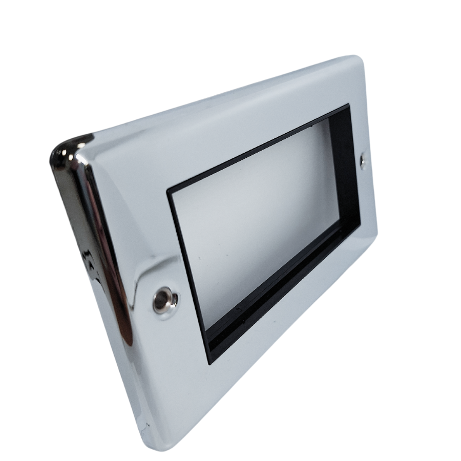 Polished Chrome Data Plate 4 Modules Black Insert – W64PCB