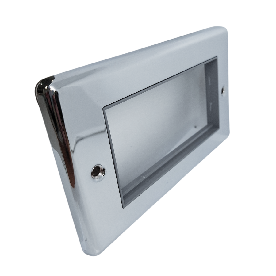 Polished Chrome Data Plate 4 Modules White Insert – W64PCG