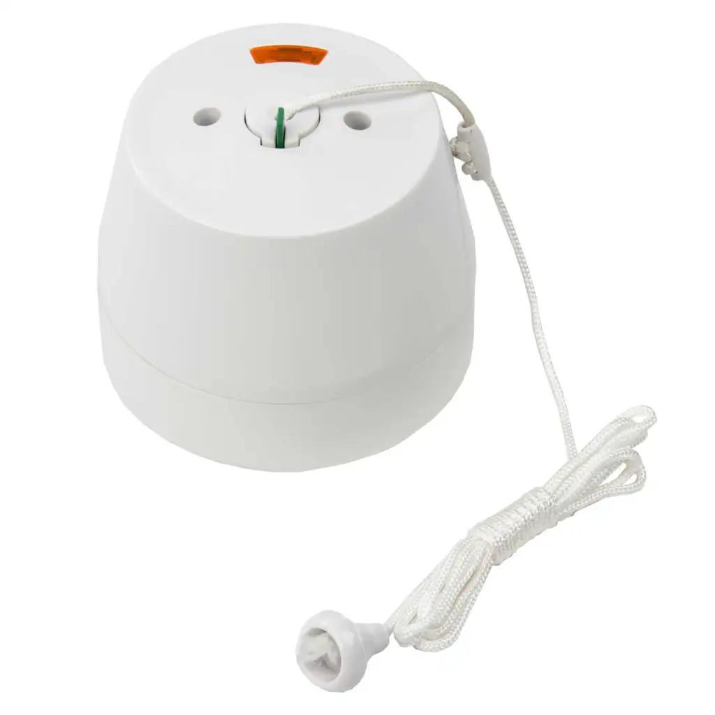 Scolmore Click Polar 50A DP Ceiling Pull Cord Switch with Neon and Back Box White