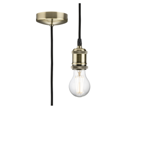 Antique Brass 1.8m E27 Vintage Pendant Set - 8271LAB