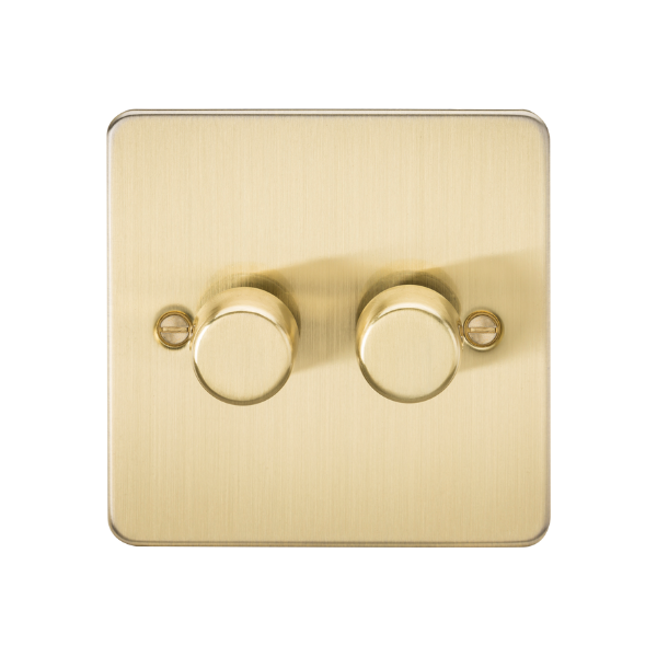 Brushed Brass 2G 2-way 10-200W (5-150W LED) Intelligent dimmer - FP2192BB