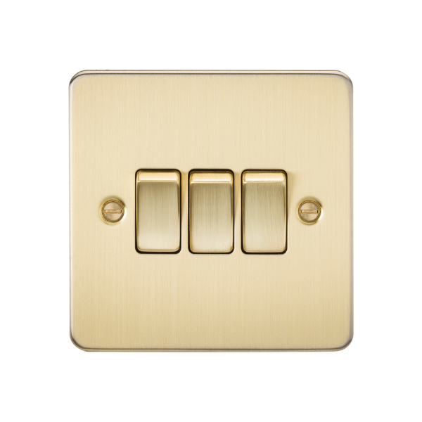 Brushed Brass 10AX 3G 2-way Switch - FP4000BB