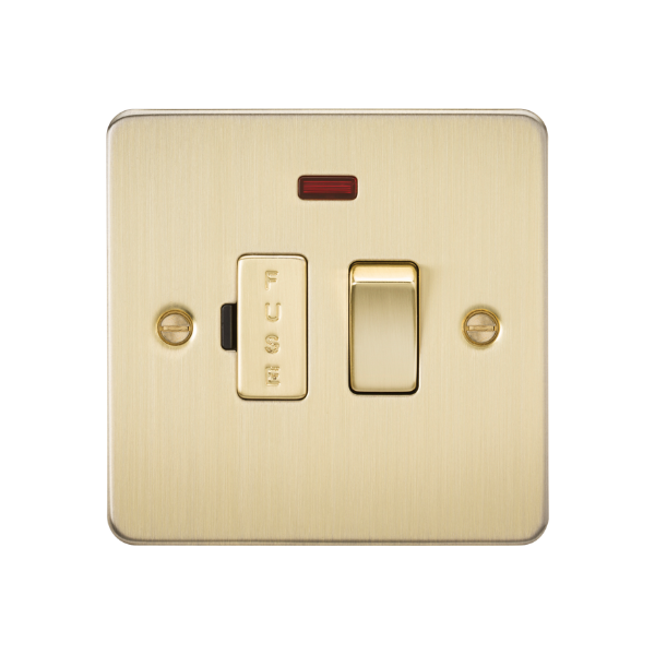 Brushed Brass 13A Switched Fused Spur Unit with Neon - FP6300NBB