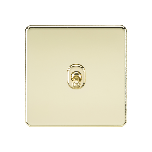 Polished Brass 10AX 1G 2-way Toggle Switch - SF1TOGPB