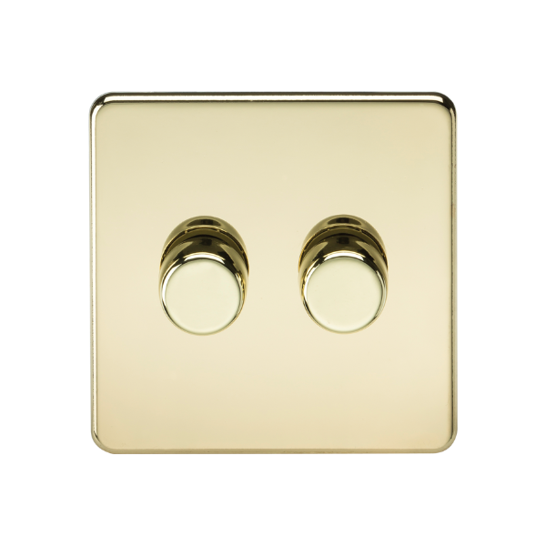 Polished Brass 2G 2-way 10-200W (5-150W LED) Intelligent dimmer - SF2192PB