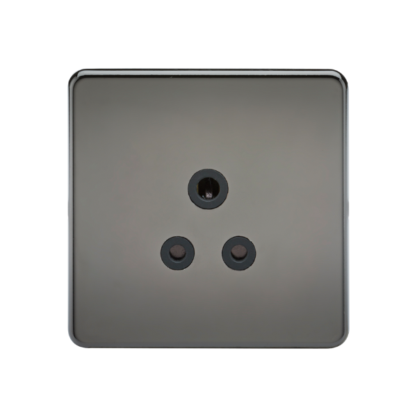 Black Nickel 5A Unswitched Socket with Black Insert - SF5ABN