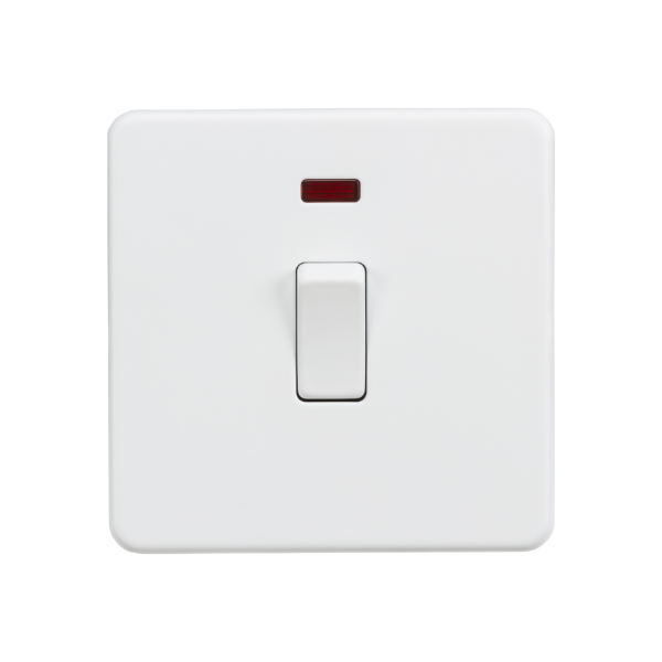 Matt White 20A 1G DP Switch with Neon - SF8341NMW