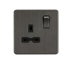 Smoked Bronze 13A 1G DP Switched Socket with Black Insert SFR7000SB