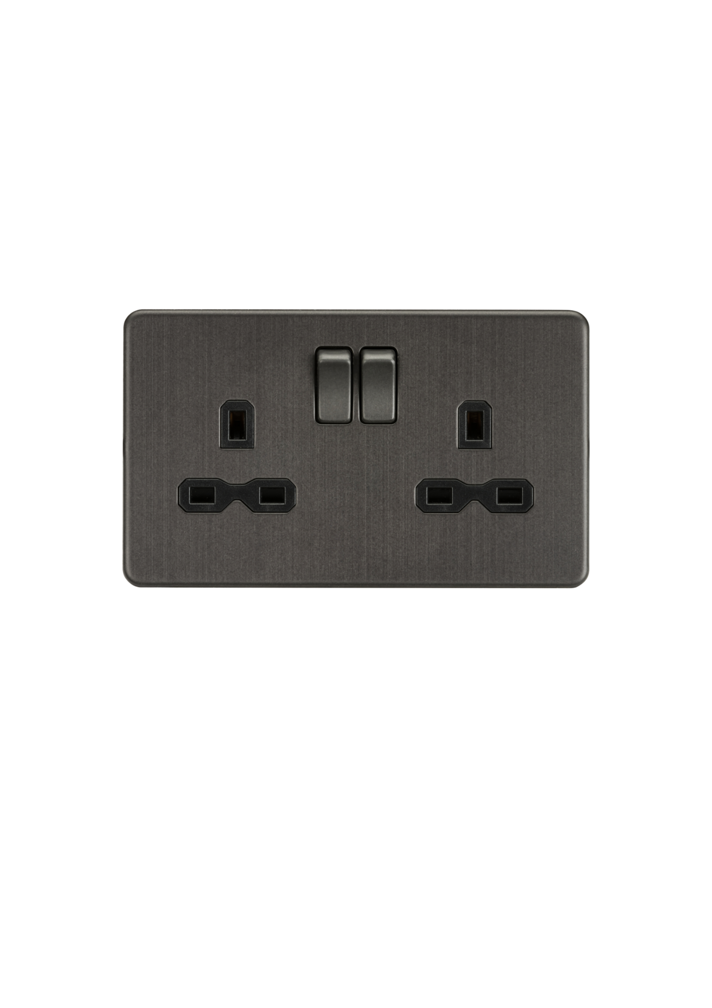 Smoked Bronze 13A 2G DP Switched Socket with Twin Earths with Black insert - SFR9000SB