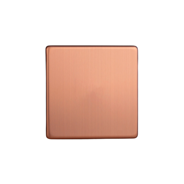 Brushed Copper Urban Screwless Single Blank Plate XDYSBS.BC