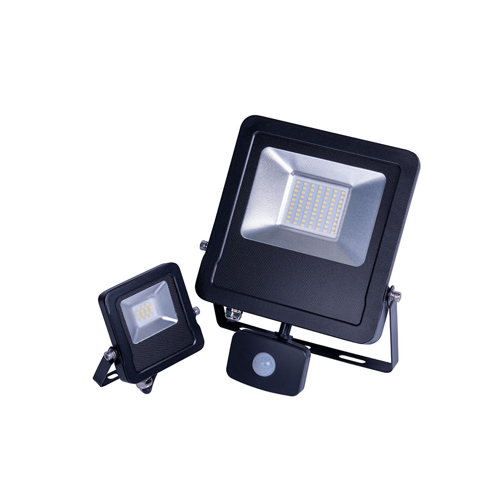10w Slim Floodlight with PIR Sensor Tatton Slimline 4 Core Flex TA1-10CP